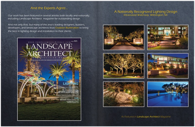 Award-winning lighting design featured in national publications.